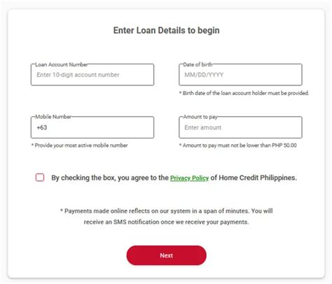 home credit payment online.